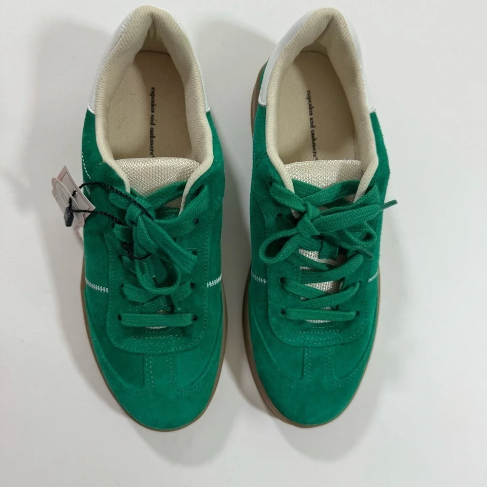 New Cupcakes And Cashmere Suede Sneakers Shoes Green